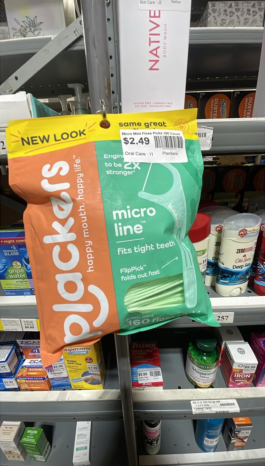 Plackers Micro Mint Floss Picks 160 Count