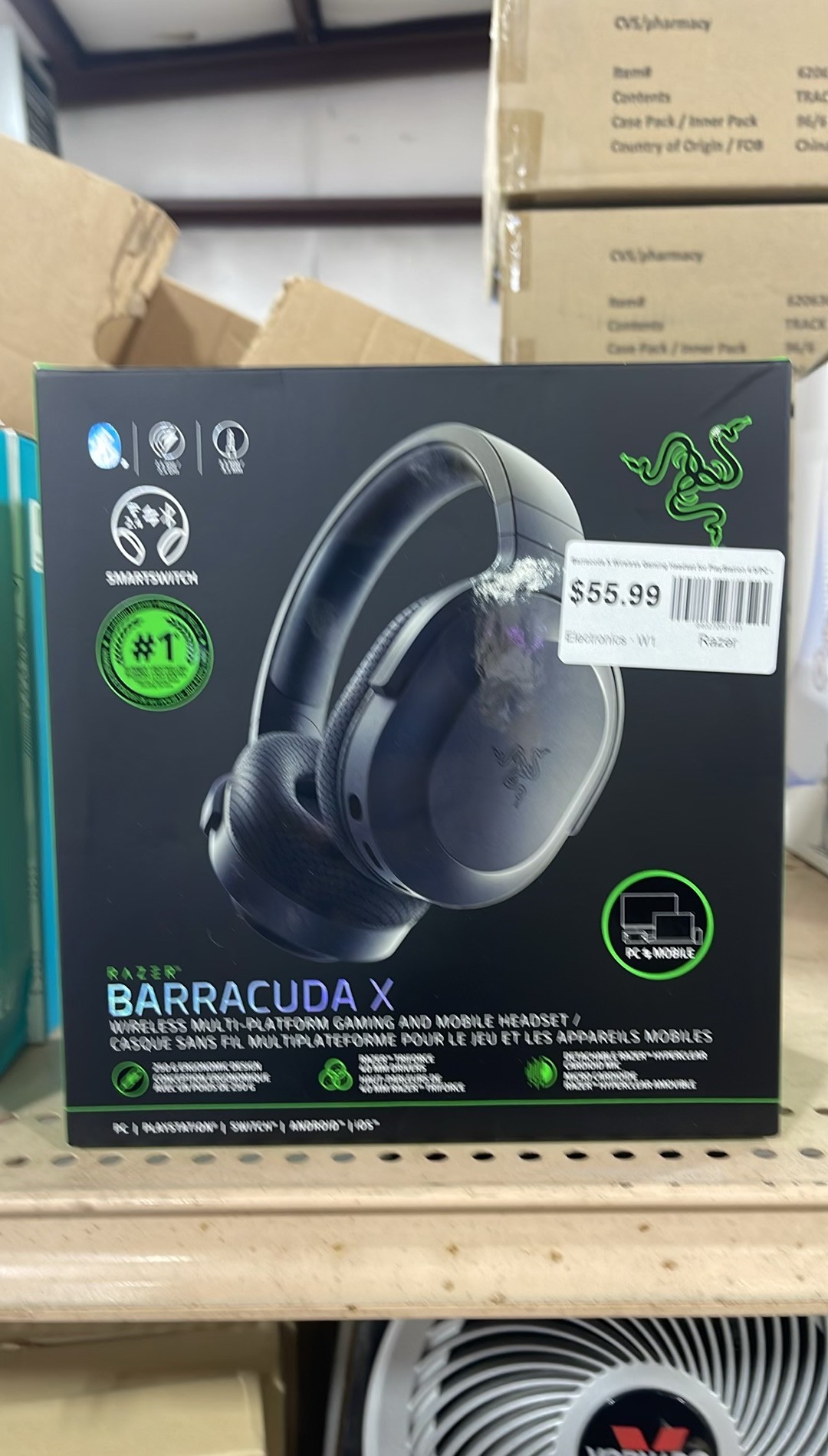 Razer Barracuda X Wireless Gaming Headset for PlayStation 4/5/PC - Black: Built-In Microphone, Foam Ear Cushion, 20-Hour Battery