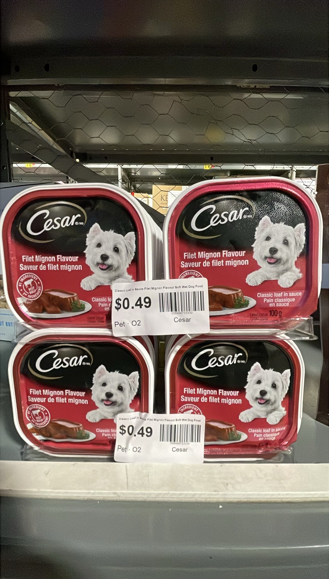 Cesar Classic Loaf In Sauce Filet Mignon Flavour Soft Wet Dog Food Single Serve;not Applicable;100g;0-100g