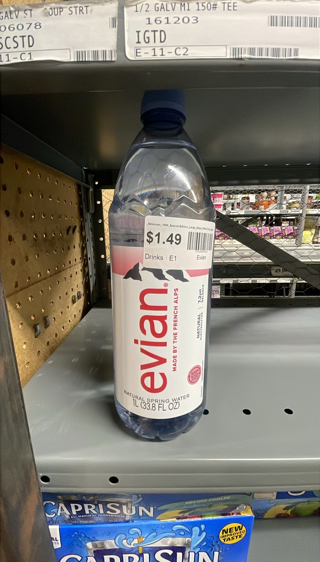 Evian_Millenium_1999_Special Edition_Large_Glass_Water Drop_Sealed _Water Bottle