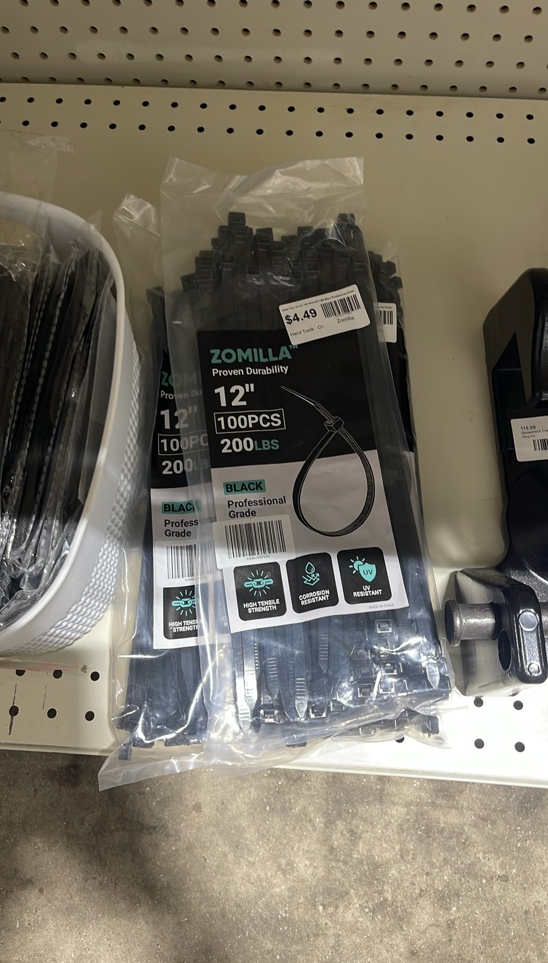 Zomilla Cable Ties 12 inch 100 Pack 200 LBS Black Professional Grade