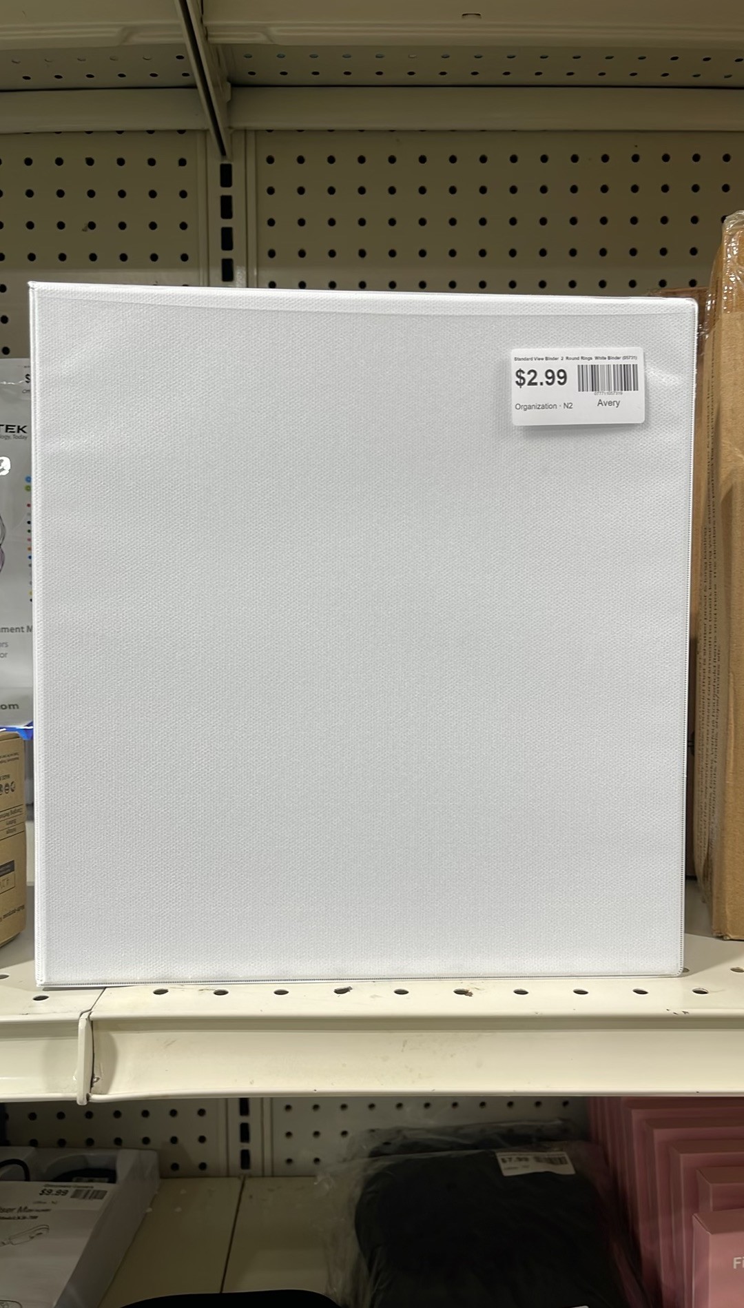 Avery Standard View Binder 2 Round Rings White Binder (05731)