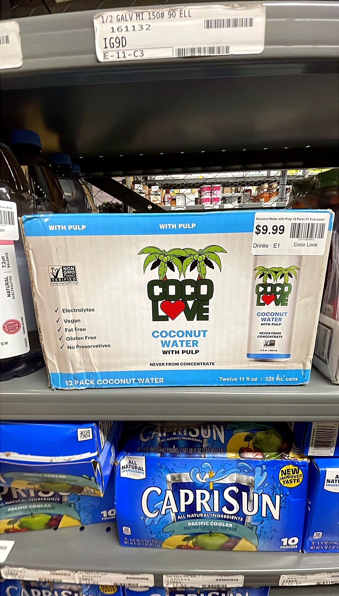 Coco Love Coconut Water with Pulp 12 Pack (11 fl oz cans)