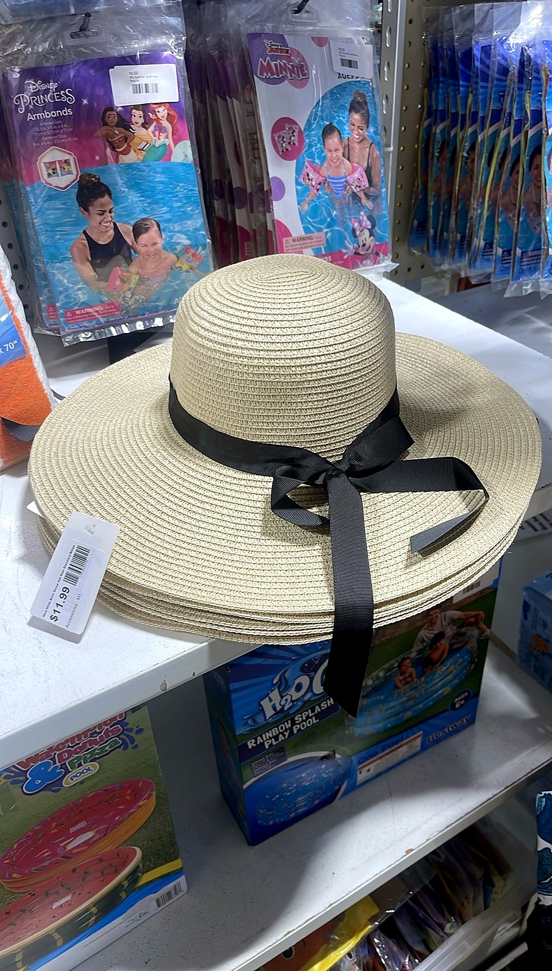 New Wide Brim Straw Hat Size Standard Beige