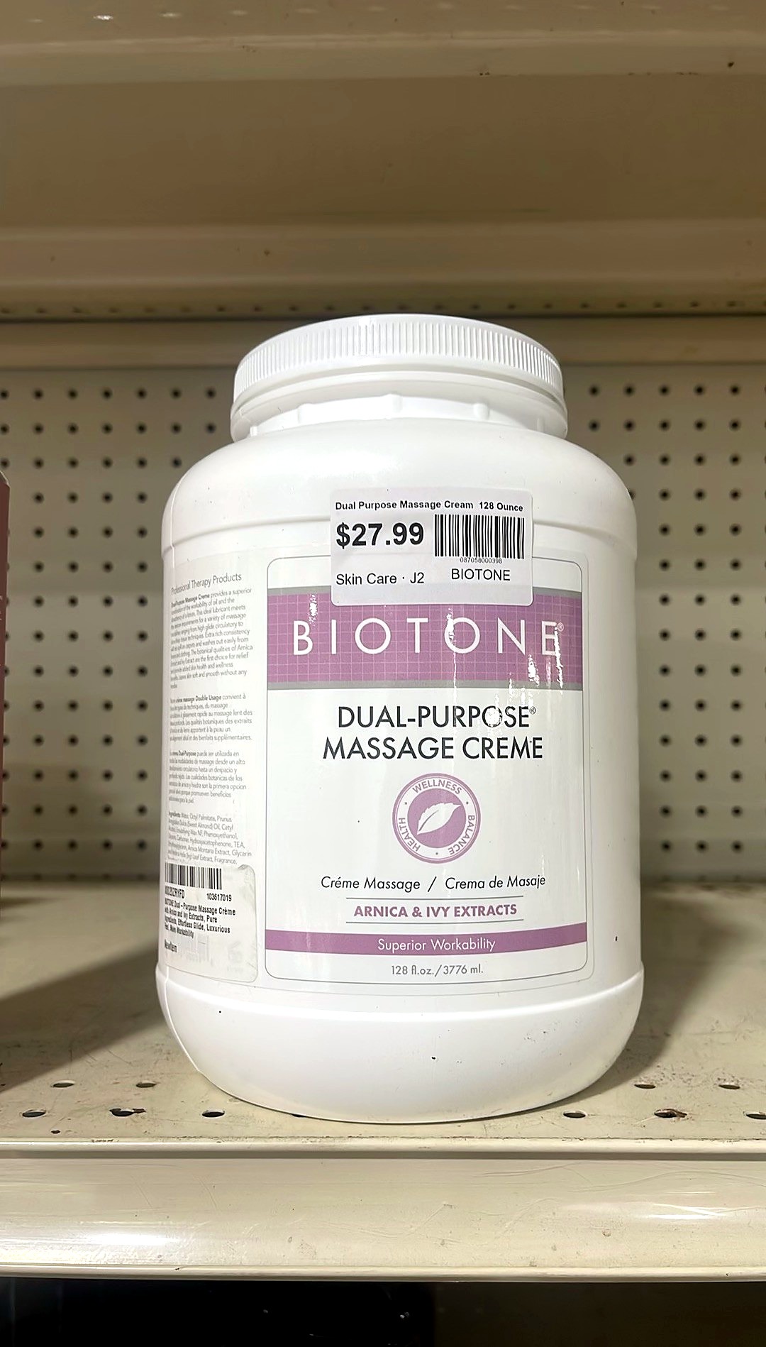 Biotone Dual Purpose Massage Cream 128 Ounce