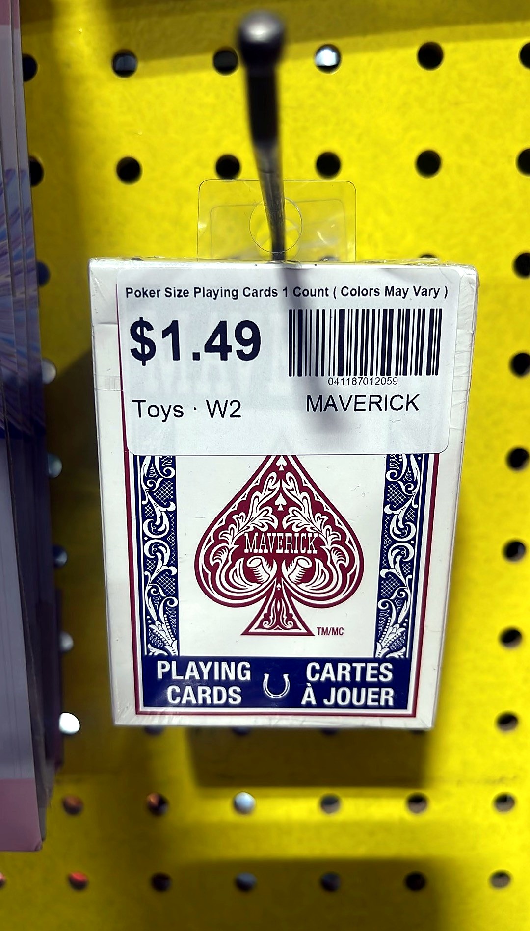 Maverick Poker Size Playing Cards 1 Count ( Colors May Vary )