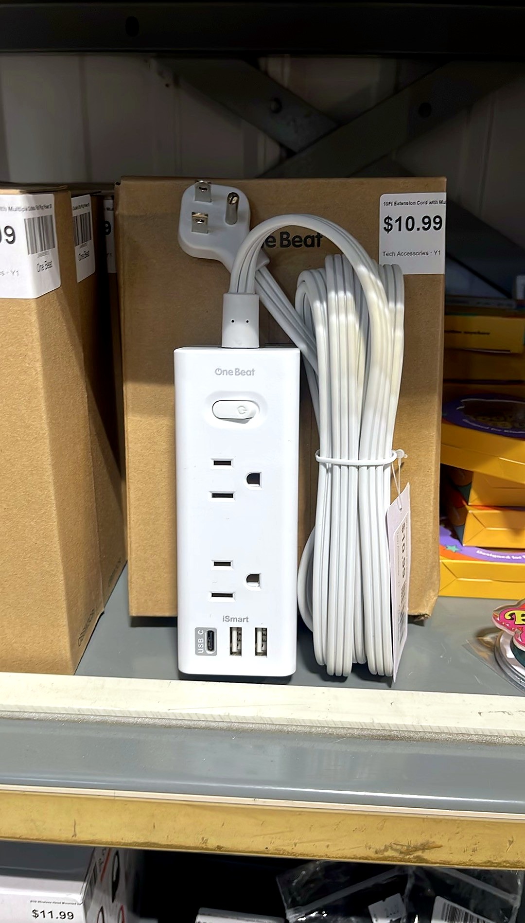 One Beat 10Ft Extension Cord with Multiple Outlets,Flat Plug Power Strip Surge Protector with 10 Ft Long Cord,6 Outlet 4 USB Ports (2USB C),Multi Outlet Wall Plug for Travel,College,Dorm Essentials