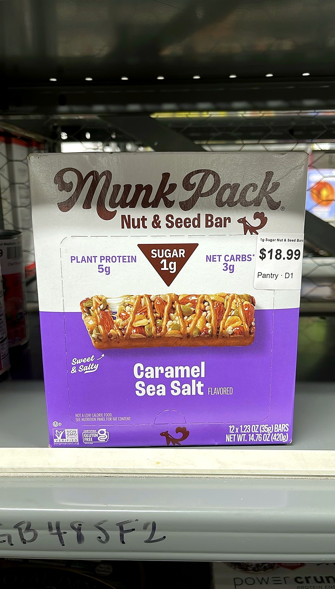 Munk Pack 1g Sugar Nut & Seed Bars Caramel Sea Salt 12 Count