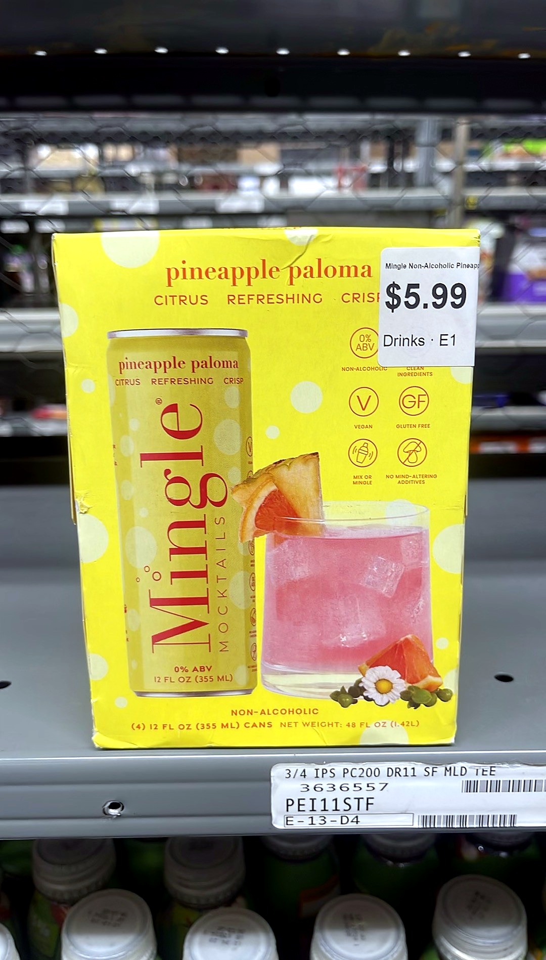 Mingle Non-Alcoholic Pineapple Paloma Mocktails 4 - 12 fl oz Cans