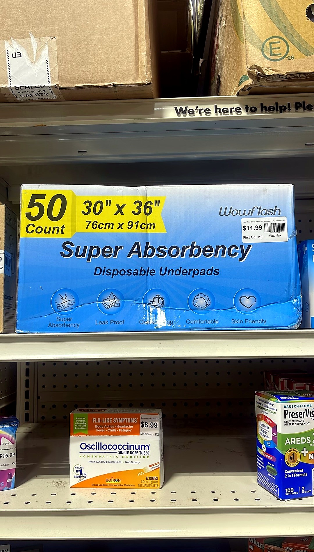 Super Absorbency Disposable Underpads 30" x 36" 50 Count