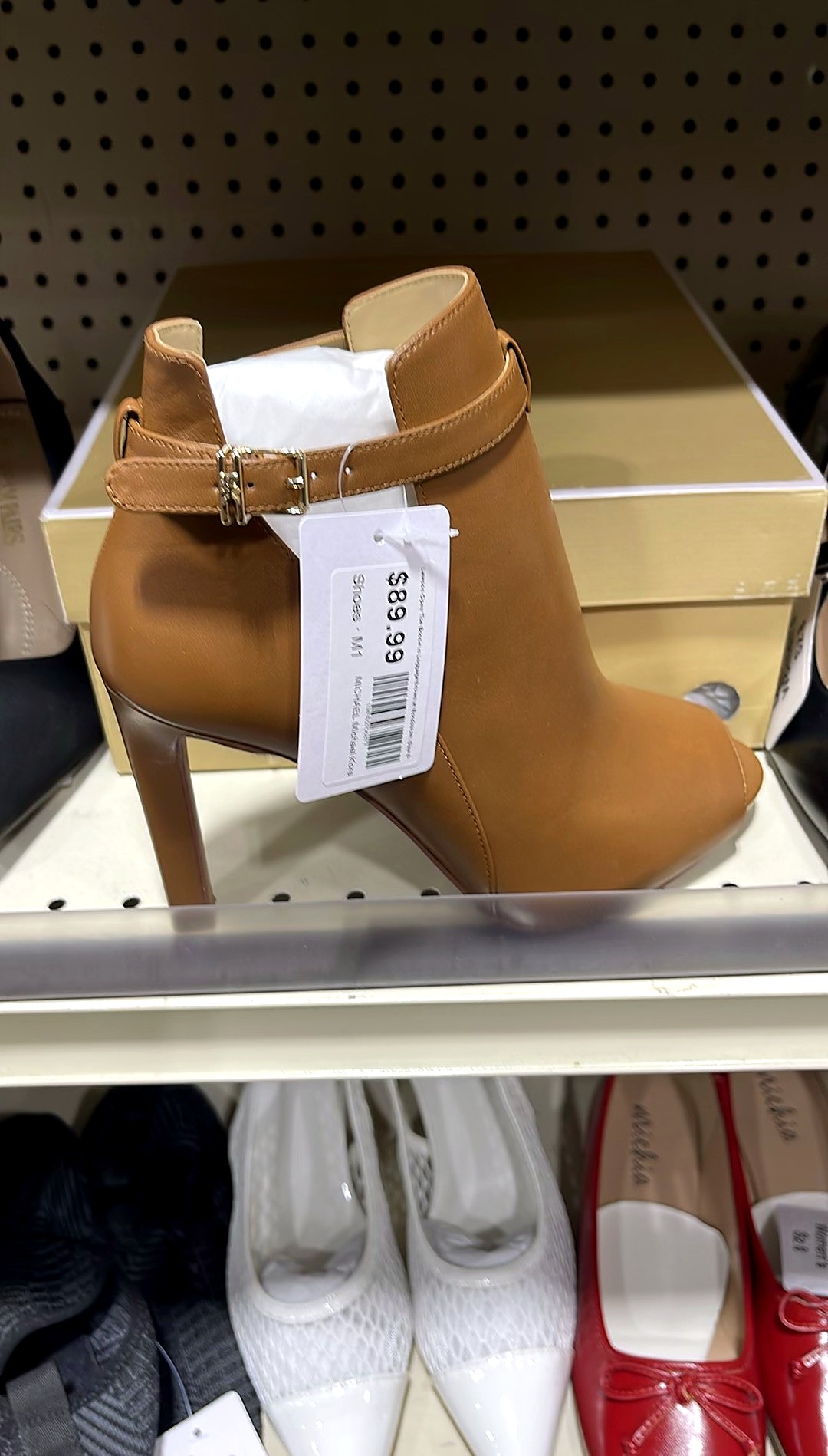 MICHAEL Michael Kors Lawson Open Toe Bootie in Luggage/brown at Nordstrom, Size 8