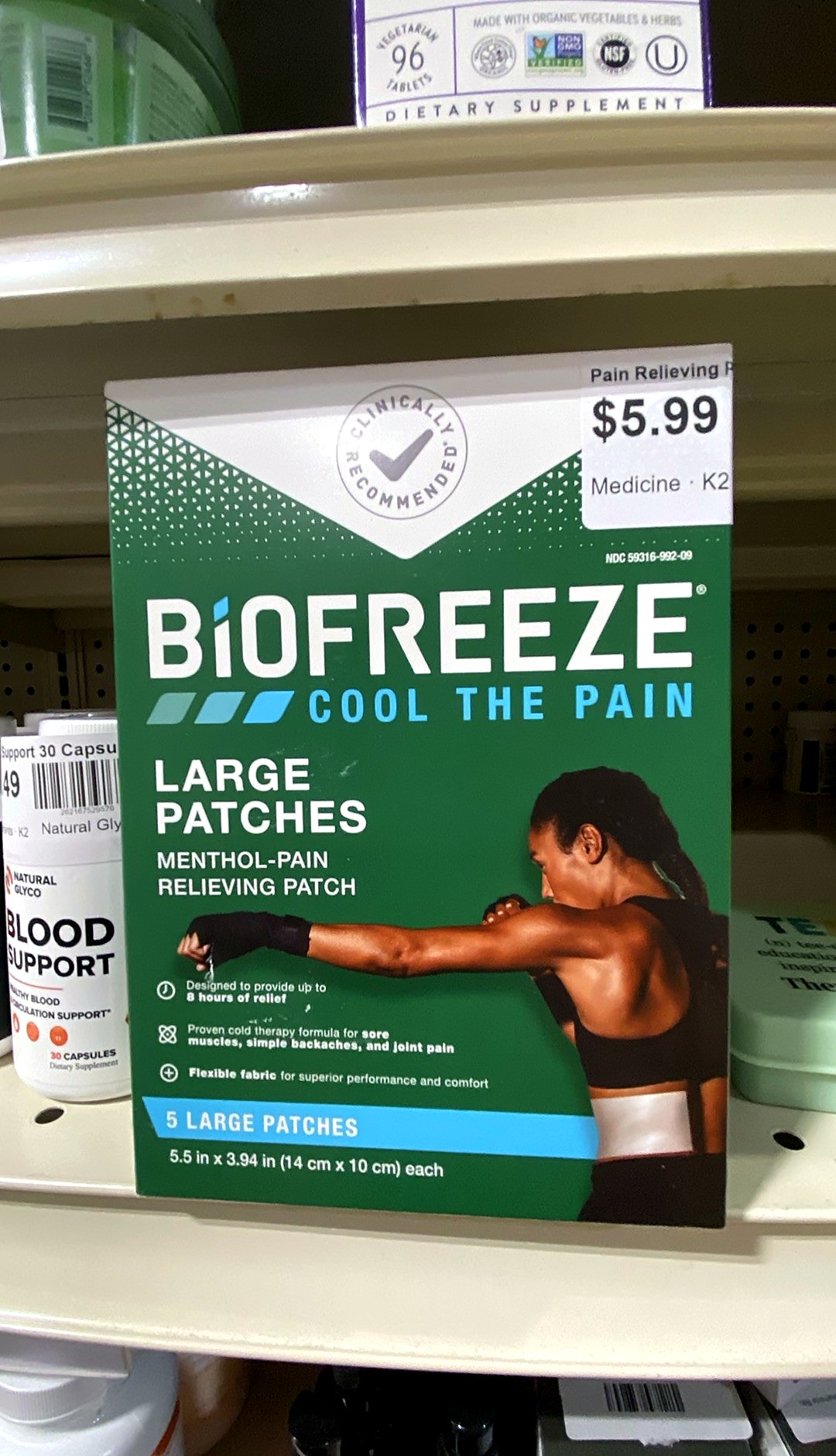 Biofreeze Pain Relieving Patch - Large - 5ct