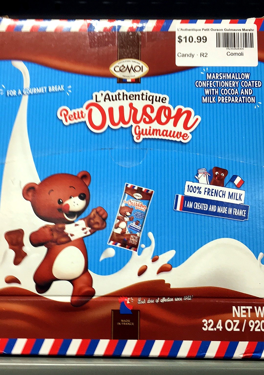 L'Authentique Petit Ourson Guimauve Marshmallow Confectionery Coated with Cocoa and Milk Preparation, 32.4 oz / 920g