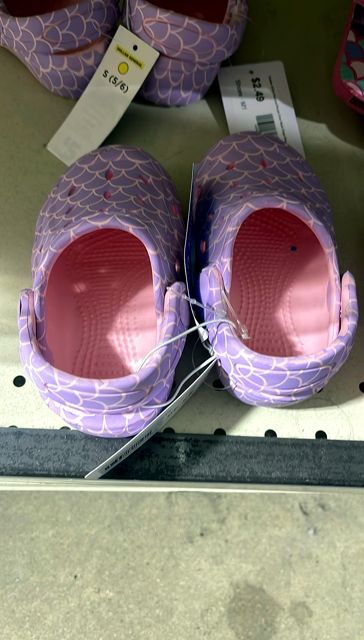 Toddler Girl's Pink and Purple Croc Style Clogs Size Small