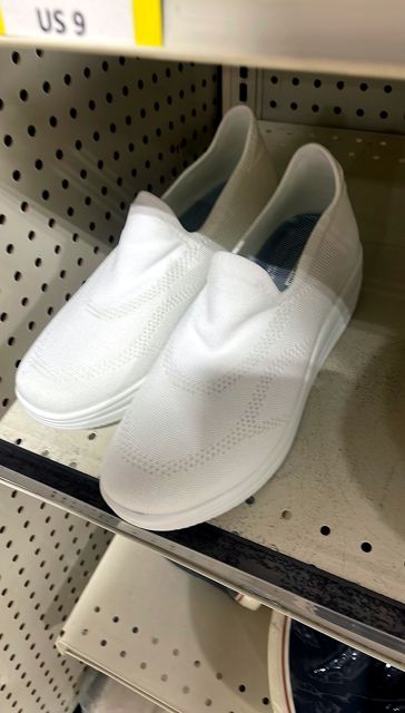 Women's White Laceless Tennis Shoes Size 9