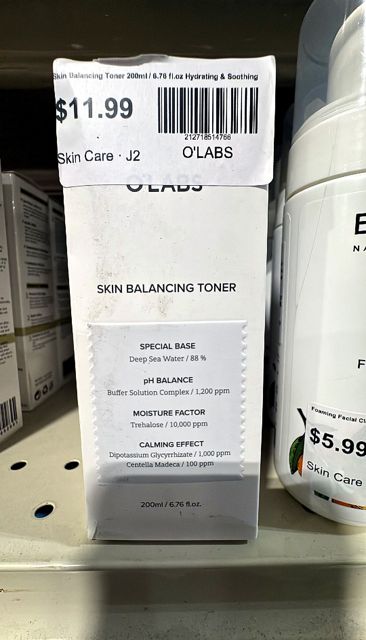 O'LABS Skin Balancing Toner 200ml / 6.76 fl.oz Hydrating & Soothing Facial Toner Korean Deep Sea Water 88%