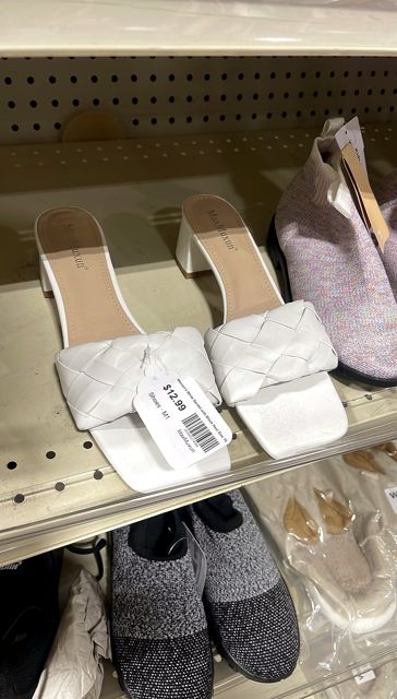Women's White Sandal with Block Heel Size 10