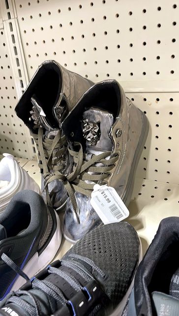 Men's Silver Holographic Sneakers Size 8.5