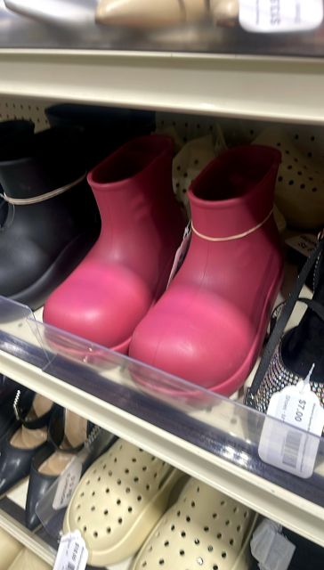 Men's Maroon Rubber Boots Size 6