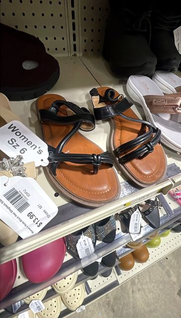 Strappy Black and Brown Sandals Size  6