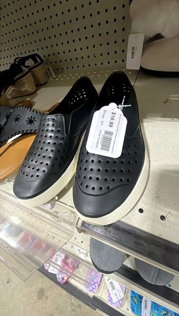 Women's Black and White Rubber Sneakers Size 9.5