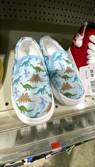Kid's Dinosaur Blue Loafers Size 10.5