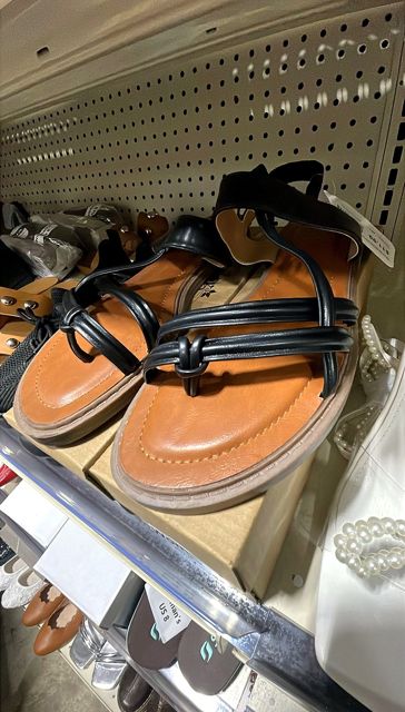 Strappy Black and Brown Sandals Size  8