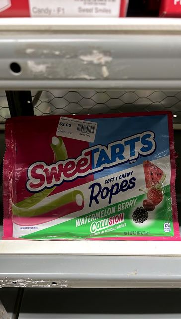 SweeTARTs Watermelon Berry Collision Ropes Candy  9 oz