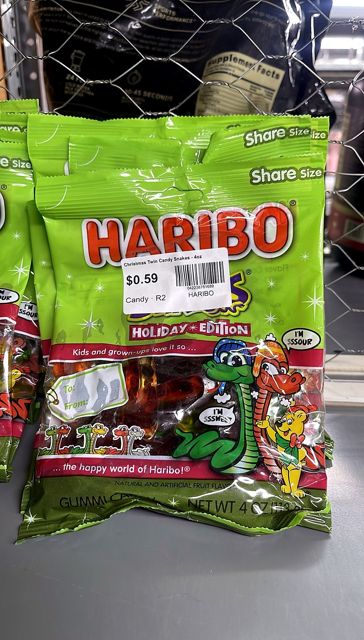 HARIBO Christmas Twin Candy Snakes - 4oz