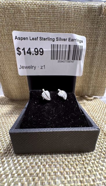 Aspen Leaf Sterling Silver Earrings