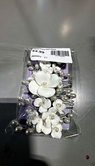 White Floral Hair Piece