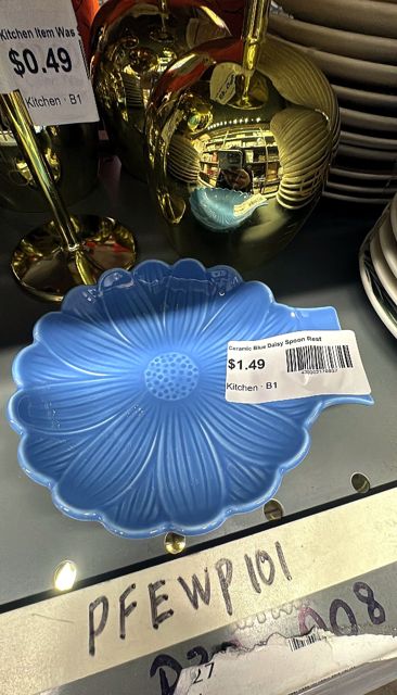 Ceramic Blue Daisy Spoon Rest