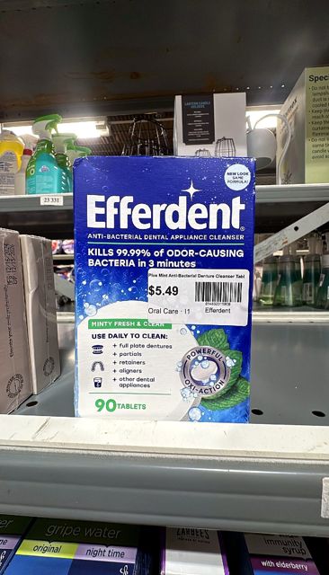 Efferdent Plus Mint Anti-Bacterial Denture Cleanser Tablets  90 Count