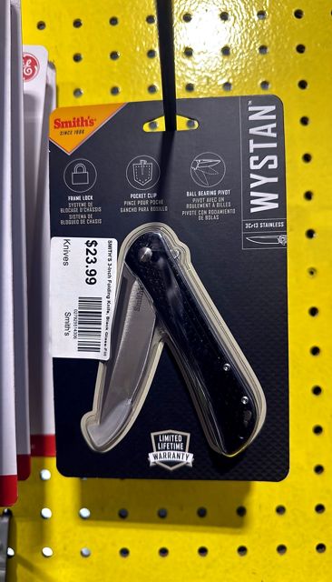 SMITH’S 3-Inch Folding Knife, Black Glass-Filled Handle