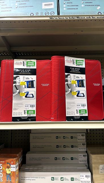 Mead Zipper Binder, 0.5m, Zipper Pocket, 0.5mx13-0.5m, Assorted. Shipping Includ