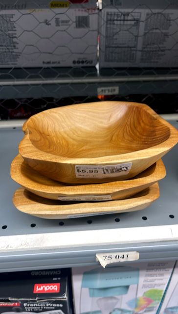 Rustic Wooden Fruit Serving Bowl