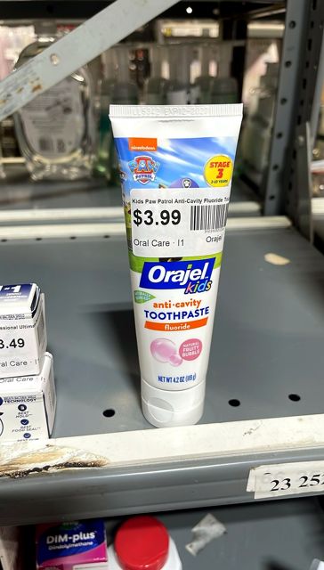 Orajel Kids Paw Patrol Anti-Cavity Fluoride Toothpaste  Natural Fruity Bubble Flavor  4.2oz Tube