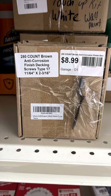 280 COUNT Brown Anti-Corrosion Finish Decking Screws Type 17 11/64" X 2-3/16"
