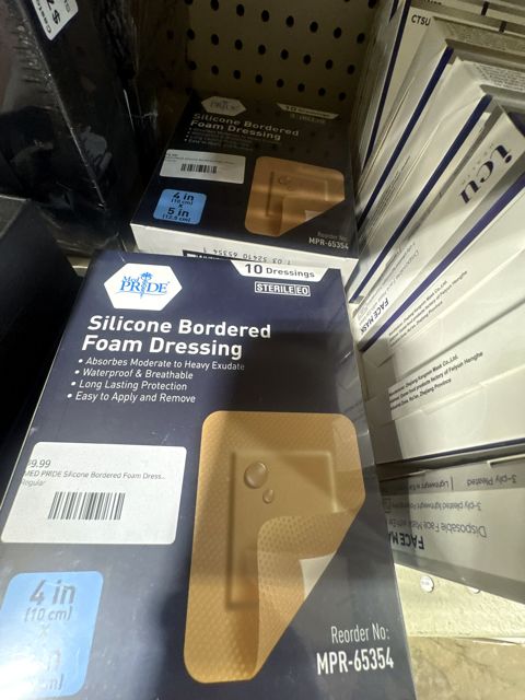 MED PRIDE Silicone Bordered Foam Dressings for Wound Care, Bed Sore Bandages, Adhesive, Sterile, Pain- Removal