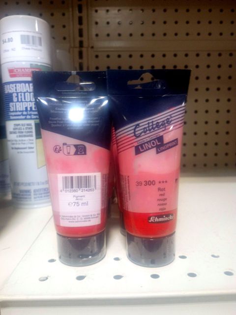 Schmincke - College Linol, Artists ' Lino Printing Inks, Red in 75 ml Tube, 39300013, Low-Odour Water-Based Lino Printing Ink, Lightfast, Even Print