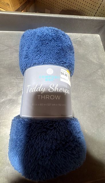 Teddy Sherpa Throw 50 in. x 60 in. Blue