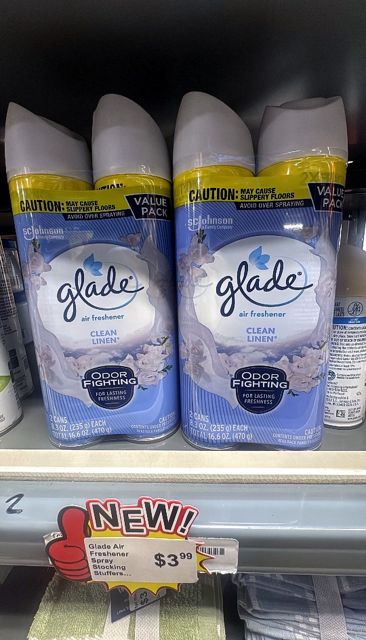 Glade Air Freshener Spray  Stocking Stuffers  Clean Linen Scent  Fragrance Infused with Essential Oils  8.3 oz  2 Count