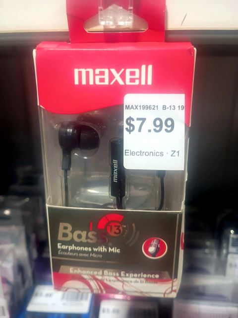 Maxell  MAX199621  B-13 199621 Earset  12  Black