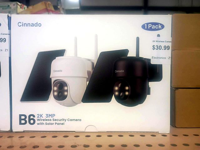 Cinnado 2K Wireless Cameras for Home Security Solar Powered Black B6 1Pack