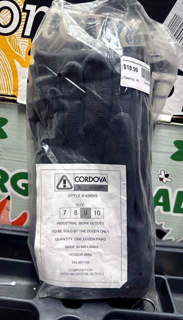 Cordova Chemical Resistant Neoprene Gloves 12pk/ L