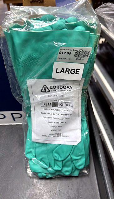 Cordova Nitrile Gloves Green 12 Pk