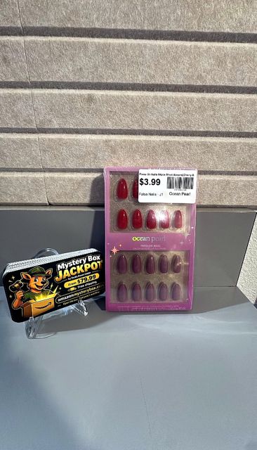 OCEAN PEARL Press On Nails 64pcs Short Almond,Cherry Red & Fall Mauve, Full Cover Fake Nails, 16 Sizes per Hand, with 2 Strong Glues,Stick & File-Salon Look, Versatile for Daily Wear, Work, or Parties
