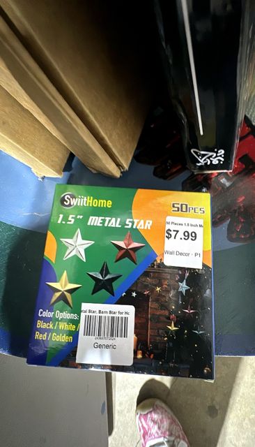 50 Pieces 1.5 Inch Metal Star, Barn Star for Home Decoration, Hanging Wall Decor for House, Iron Vintage Wall Arts and Crafts, Christmas Indoor Outdoor Decorations (Red)