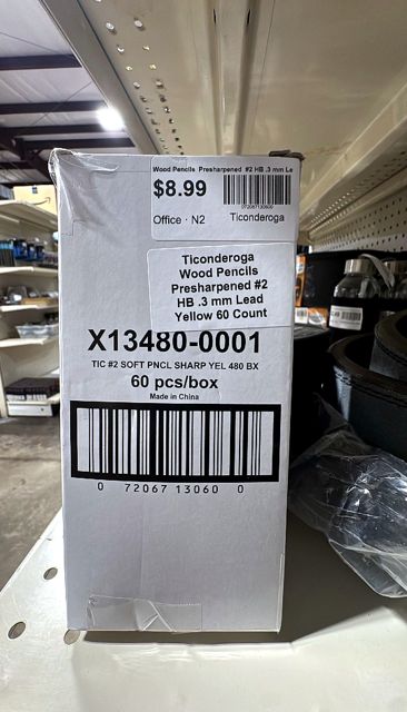 Ticonderoga Wood Pencils  Presharpened  #2 HB .3 mm Lead  Yellow  60 Count