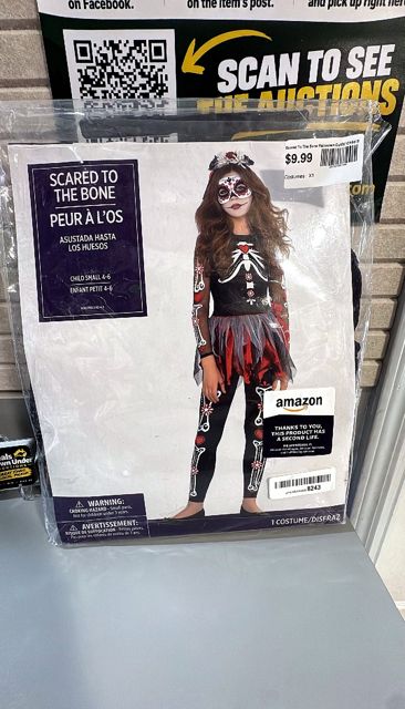 Scared To The Bone Halloween Outfit/ Child Small 4-6